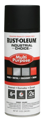 RUST-OLEUM 1676830V Enamel Spray Paint  Ultra-Flat Black  12 Oz. (6 CN / CA)