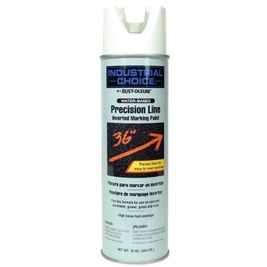 Rust-Oleum Industrial Choice M1600/M1800 System Precision-Line Inverted Marking Paint, 17 oz, White, M1800 Water-Based (12 CN / CS)