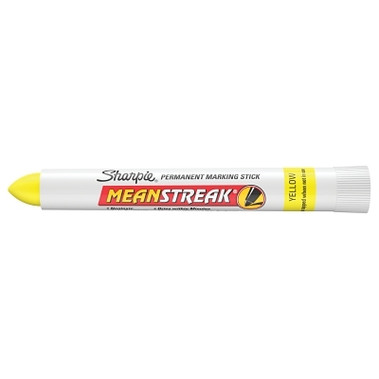 Sharpie Mean Streak Permenant Marking Stick, Yellow, Bullet Tip, 12 Count (12 EA / DZ)