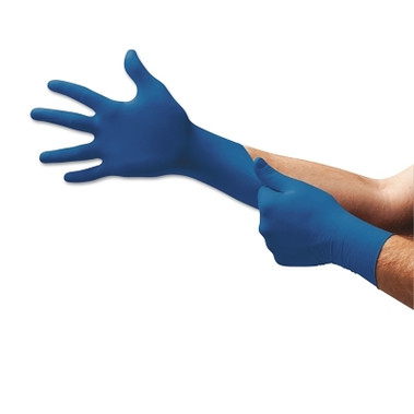 Microflex UltraSense Disposable Gloves, Nitrile, Finger - 11 mm; Palm - 8 mm, Large, Blue (100 EA / BX)