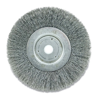 Weiler Narrow Face Crimped Wire Wheel, 6 in dia x 3/4 in W Face, 0.006 in Steel Wire, 6000 RPM (1 EA / EA)