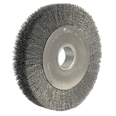 Weiler Wide-Face Crimped Wire Wheel, 10 in Dia. x 1 5/8 in W, 0.014 in Steel, 4,000 rpm (1 EA / EA)