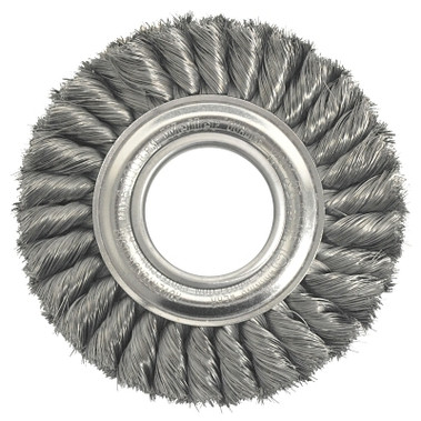 Weiler Wide Face Standard Twist Knot Wire Wheel, 6 in Dia. x 1 3/8 W, 8,000 rpm (1 EA / EA)
