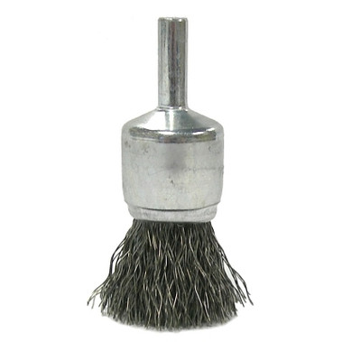 Weiler Crimped Wire Solid End Brushes, Stainless Steel, 22,000 rpm, 3/4" x 0.02" (1 EA / EA)