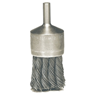 Weiler Knot Wire End Brush, Stainless Steel, 3/4 in dia x 0.014 in Wire, 25000 RPM, 1 EA/EA (1 EA / EA)