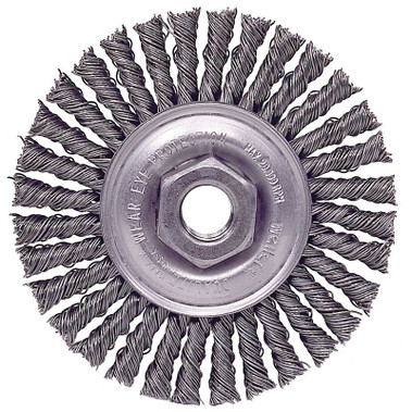 Weiler Roughneck Stringer Bead Wheel, 4 in D x 3/16 in W, .02 in Steel Wire, 20,000 RPM (1 EA / EA)