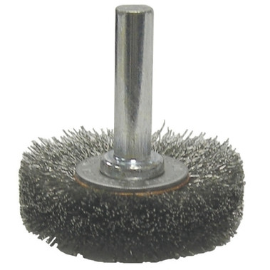 Weiler Crimped Wire Radial Wheel Brush, 1 1/2 in D, .014 in Steel Wire, 20,000 rpm (10 EA / BX)