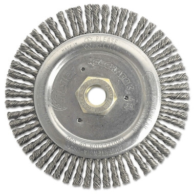 Weiler Dually Stringer Bead Wheel, 6 in D x 3/16 in W, .02 in Carbon Steel, 12,500 rpm (1 EA / EA)