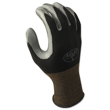SHOWA 370B General Purpose Nitrile Coated Fingers/Palm Gloves, Small, Black/Gray (1 DZ / DZ)