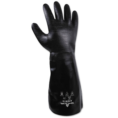 SHOWA Neoprene Elbow-Length Gauntlet Gloves, Black, Smooth, Large (1 DZ / DZ)