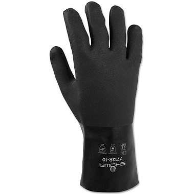 SHOWA Black Knight PVC Gloves, Large, Black (1 DZ / DZ)