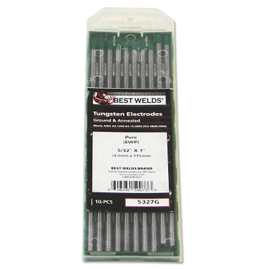 Best Welds Tungsten Electrode, Pure Ground, 7 in, Size 5/32 (1 PK / PK)