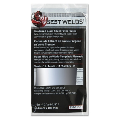 Best Welds Glass Silver Mirror Filter Plate, Silver/11, 2 in x 4.25 in, Glass (1 EA / EA)
