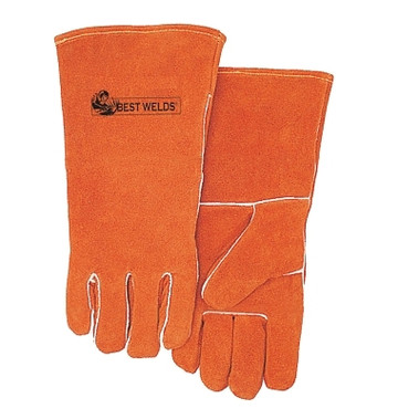 Best Welds COMFOflex Premium Leather Welding Gloves, Split Cowhide, Large, Russet (1 PR / PR)