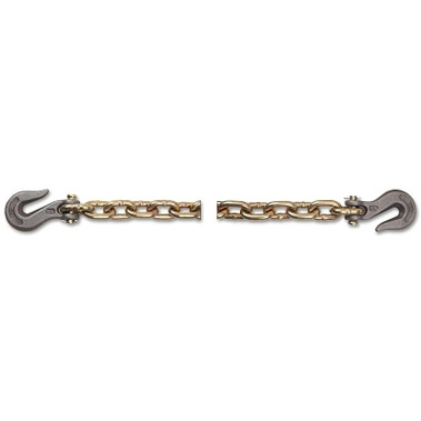 Peerless Grade 70 Transport Tiedown Chain Assemblies, 3/8 in, 6,600 lb Load, Yellow, 16ft (25 EA / DR)