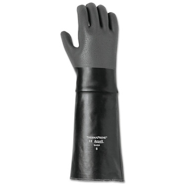 Ansell Scorpio Chemical Resistant Gloves, Rough, Size 10, Cotton Lining, Black/Gray (12 PR / DZ)