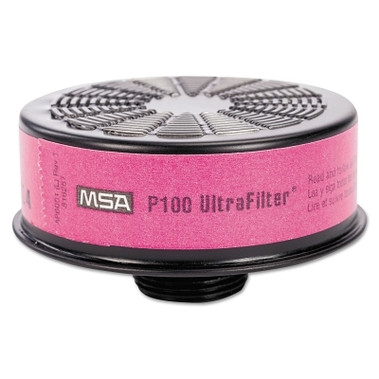 MSA Ultra Filter Respirator Cartridge, P100 Ultra, Dust, Fumes, Mist (50 EA / PK)