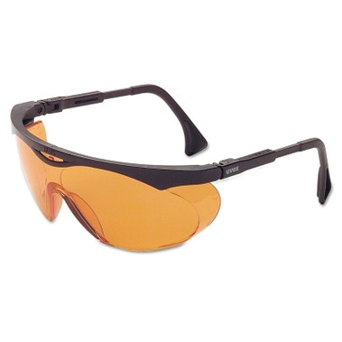 Honeywell Uvex Skyper Eyewear, Orange Lens, Polycarbonate, Uvextreme AF, Black Frame, TPU (1 EA / EA)