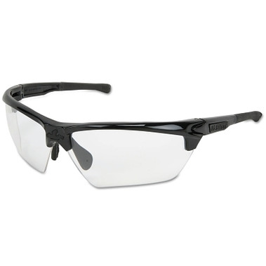 MCR Safety Dominator DM3 Safety Glasses, Polycarbonate Clear Lens, MAX6, Black Polycarbonate/TPR (12 PR / DZ)