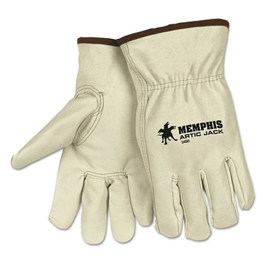 MCR Safety Artic Jack Gloves, Pigskin/Thermosock, X-Large, Beige/Blue (12 PR / DZ)