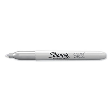Sharpie Metallic Permanent Marker, Silver, Fine, 12 EA/BX (12 EA / BX)