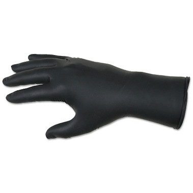 MCR Safety Nitrile Disposable Gloves, NitriShield Stealth Xtra, Rolled Cuff, Unlined, 2X-Large, Black, 6 mil Thick (100 EA / BX)