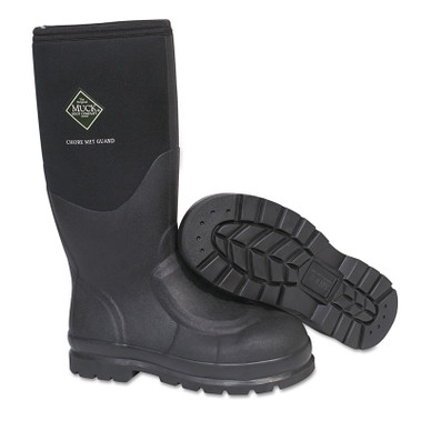 Muck Boots Chore Classic Work Boots with Steel Toe, Size 6, Neoprene/Nylon, Black (1 PR / PR)