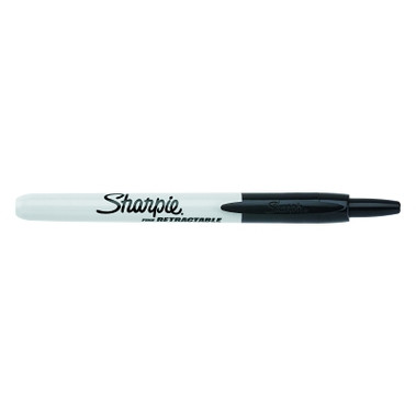 Sharpie Retractable Permanent Marker, Black, Fine, 12 EA/BX (12 EA / BX)