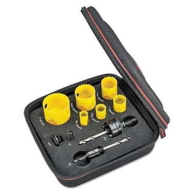 L.S. Starrett Fast Cut Electricians Holesaw Kits, 5/8 in - 2 in Cut Diam (1 EA / EA)