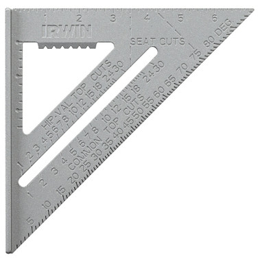 Irwin Aluminum Rafter Squares, 12 in, 2 Scales, Aluminum (5 EA / BX)