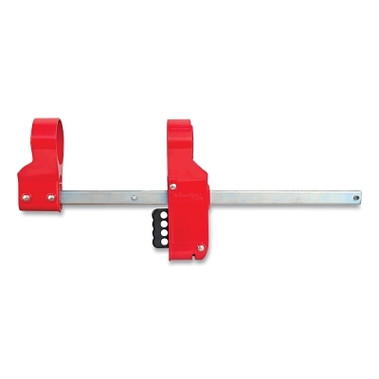 Master Lock Blind Flange Lockout Device, 12 in Pipe dia, Medium, Red/Silver (1 EA / EA)