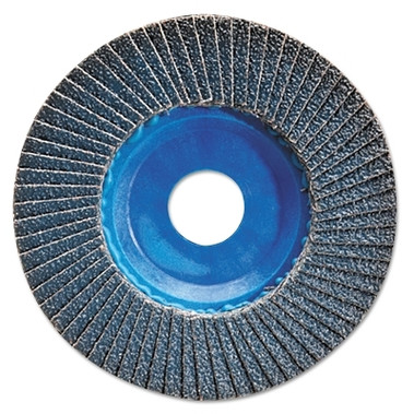Norton BlueFire R884P Flap Disc, 4-1/2 in Dia, 40 Grit, 5/8 in to 11 Arbor, 13,300 RPM (10 EA / PK) Norton BlueFire R884P Flap Disc, 4-1/2 in Dia, 40 Grit, 5/8 in to 11 Arbor, 13,300 RPM (10 EA / PK)