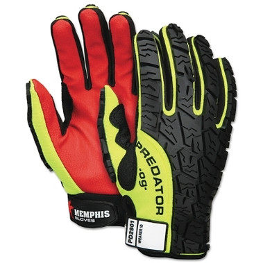 MCR Safety Predator Multi-Task Gloves, 2X-Large, Synthetic Leather, Black/Hi-vis Yellow (12 PR / DZ)