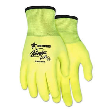 MCR Safety Ninja Ice Hi-Vis Gloves, X-Large, Hi-Vis Lime/White (12 PR / DZ)