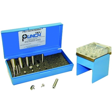 Precision Brand TruPunch Punch & Die Sets, English, 9 Punches, 8 Die, Plastic Case (1 SET / SET)