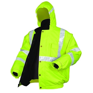 MCR Safety Luminator Bomber Plus Jackets, Large, Fluorescent Lime (1 EA / EA)