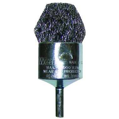 Weiler Controlled Flare End Brushes, Steel, 22,000 rpm, 1" x 0.014" (10 EA / CT)