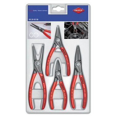 Knipex SB Precision Circlip Snap Ring Pliers Sets, Straight Tips, 4 Piece (1 ST / ST)