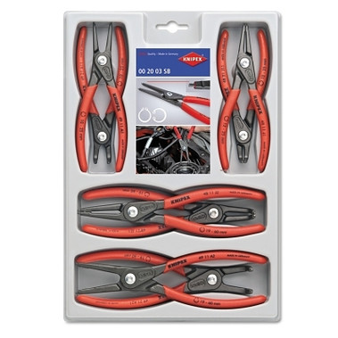 Knipex SB Precision Circlip Snap Ring Pliers Sets, Straight; Bent Tips, 8 Piece (1 ST / ST)