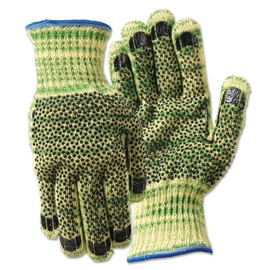 Wells Lamont Metalguard Heavy Weight Gloves with PVC Dots, X-Large, Gray/Green/Yellow (3 PR / PK)