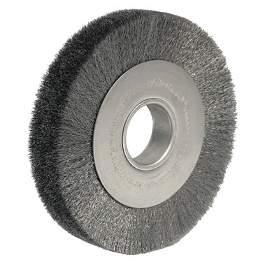 Weiler Wide-Face Crimped Wire Wheel, 8 in Dia. x 1 1/2 in W, 0.0118 in Steel, 4,500 rpm (1 EA / EA)