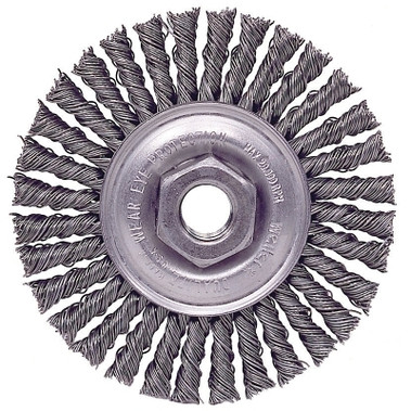 Weiler Roughneck Stringer Bead Twist Knot Wire Wheels, 4 in D, 1/2 in - 13 UNC (5 EA / CTN)