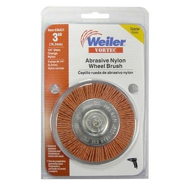 Weiler Vortec Pro Knot Wire Wheels, 3 in Dia, 3/4 in Trim, 1/4 in Shank Mount (5 EA / PK)