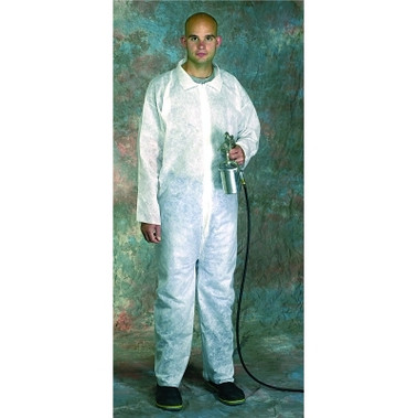 West Chester SBP Protective Coveralls, White, 5XL, w/Hood/Boots, Elastic Wrists/Ankles, Zip (25 EA / CA)