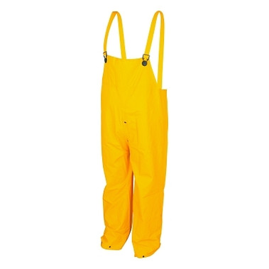 MCR Safety 200BP Classic Series Yellow Rain Pants Bib Overall Style with Fly Front, 0.35 mm, PVC/Polyester, 2X-Large (1 EA / EA)