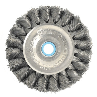 Weiler Wide Face Standard Twist Knot Wire Wheel, 4 in Dia. x 3/4 W, 20,000 rpm (1 EA / EA)