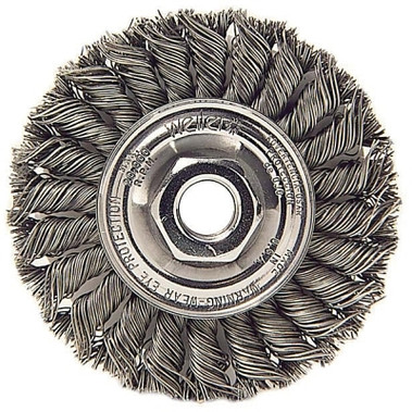 Weiler Standard Twist Knot Wire Wheel, 4 in D, .014 in Stainless Steel, M14 x 2.0 Nut (5 EA / CTN)