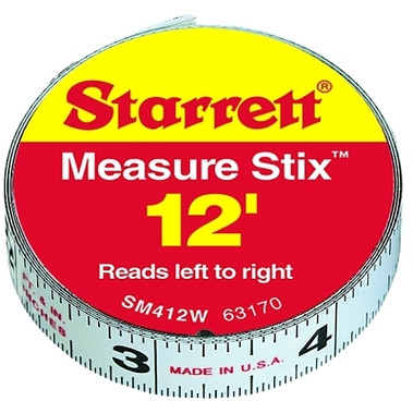 L.S. Starrett Measure Stix Steel Measuring Tapes, 3/4 in x 6 ft, Inch/Metric (1 EA / EA)