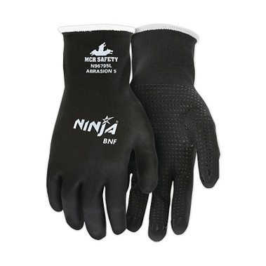 MCR Safety Ninja BNF Gloves, Medium, Gray, 9 1/2 in, Work (12 PR / DZ)