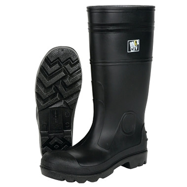 MCR Safety Plain Toe Boots, Size 8, 16 in H, PVC, Black (1 PR / PR)